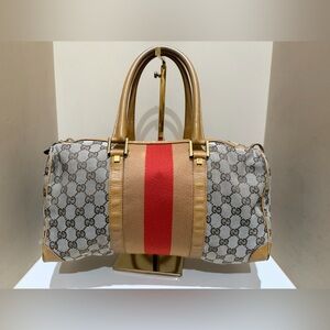Gucci Boston GG Cloth Webbing Handbag
